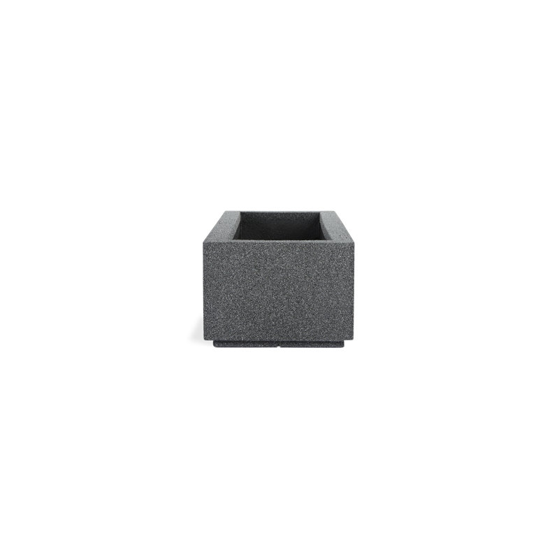 Milan Tall Polymer Box, 12" H x 46" W x 17" D, Gray Granite