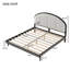 Base de lit tapissier grand format avec tête de lit en lin, bois massif, système de lattes en bois sans sommier-131199059