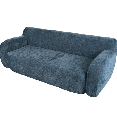 Curved 81.5" Minimalist - 3 For Living Room, Bedroom, Apartment Extra Large Seats, Dark Blue , Soft Sponge Padding, Assembly- Compression , 3, Design With Seats Apartment, Entertainment Area, Study