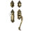 Nostalgic Warehouse Victorian Plate S Grip Handleset with Single Cylinder Deadbolt and Crystal Victorian Knob