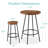 Sevon 3-Piece Bistro Set, Modern Round Counter Height Dining Set w/ 2 Stools, Metal Frame-1983641621