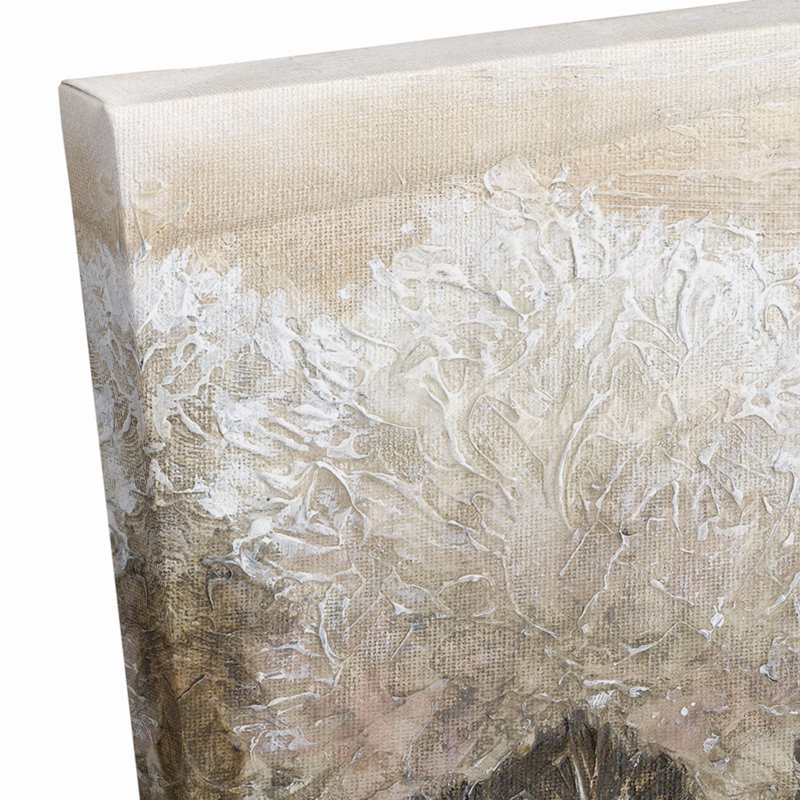 Paysage d'arbre neutre - Peinture, Toile tendue, H 12 po x l 36 po x P 1,25 po