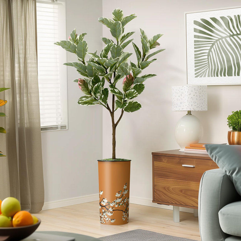 Arbre artificiel en fleur noire et blanche, Flower Orange