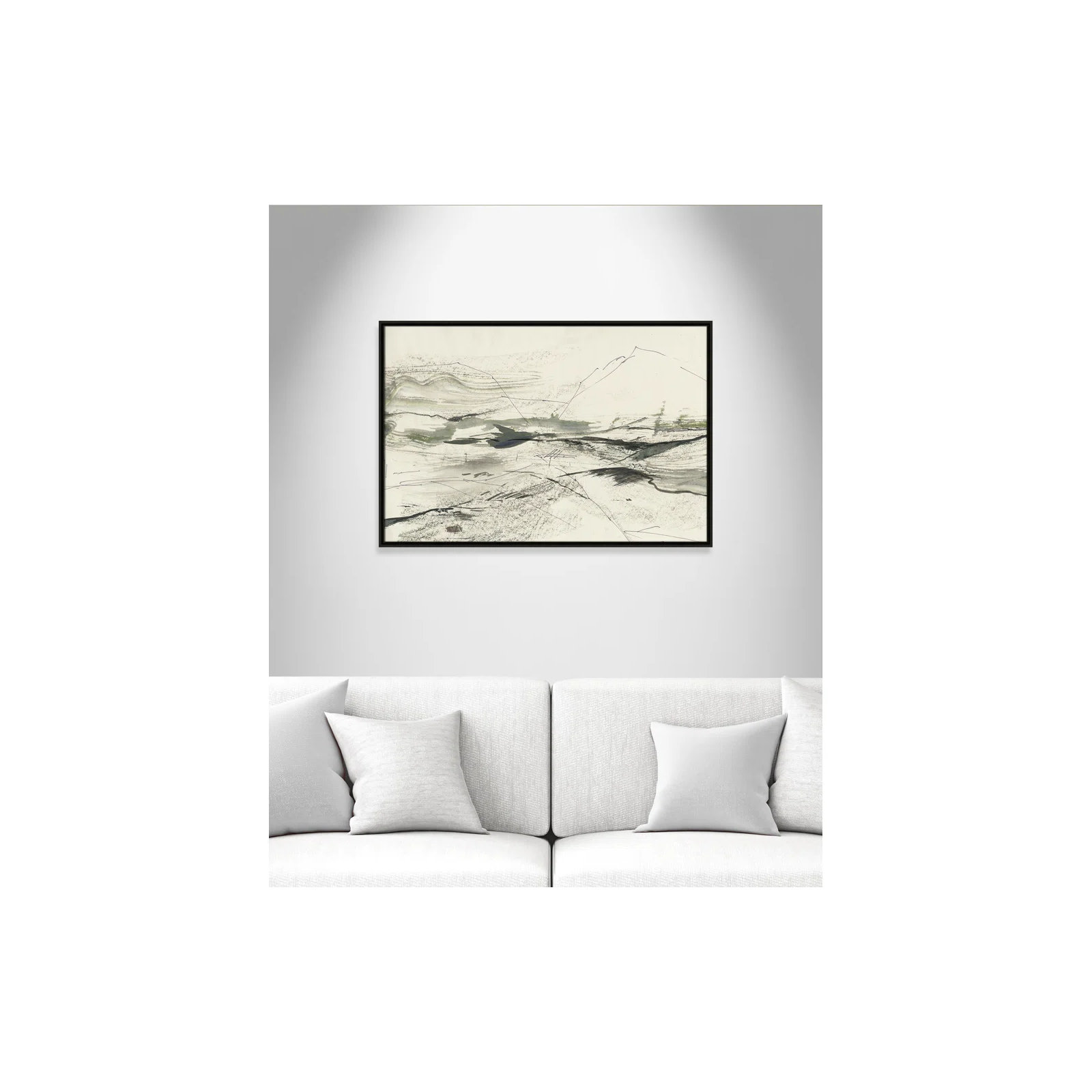 Green Sketches by PI Studio, No Mat, Espresso Floater Framed, 25.5" H x 37.5" W x 2" D