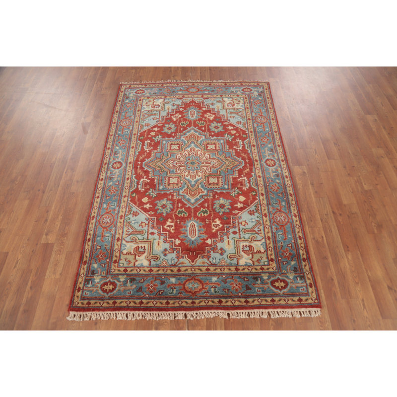 Tapis à motif géométrique indien 4 x 6