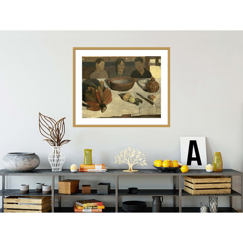 «The Meal (The Bananas)» par Paul Gauguin - Reproduction giclée encadrée, H 33,5 po x l 40,75 po