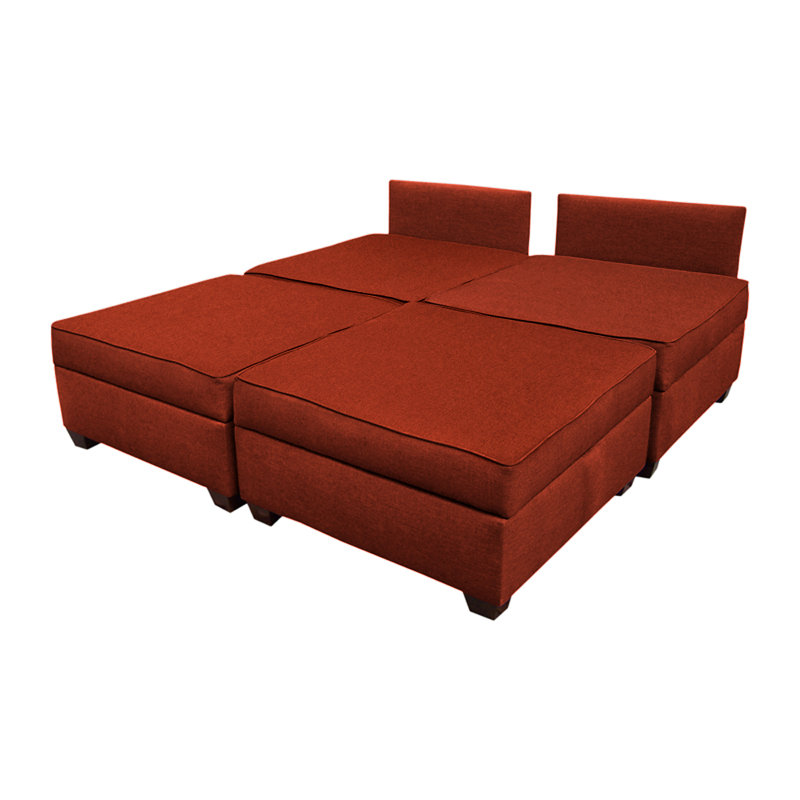 Canapé convertible Anke, Mélange de polyester brique