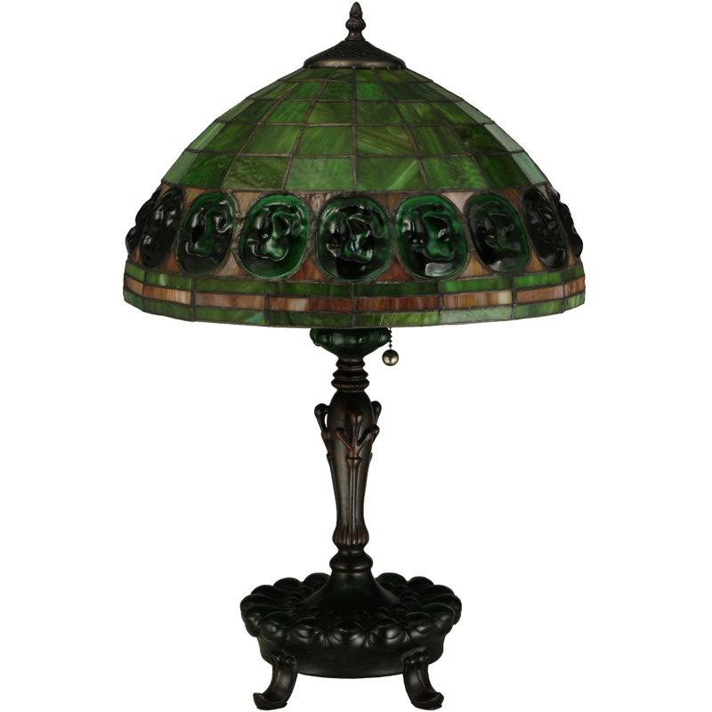 24" Mahogany Bronze Stained Glass Table Lamp