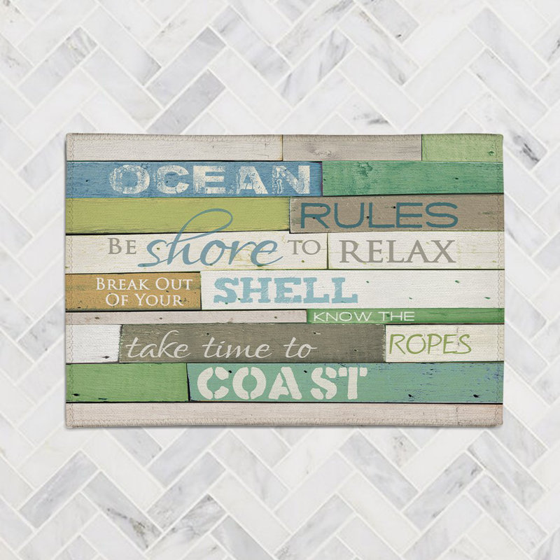 Tapis en chenille Ocean Rules, Rectangle de 3 pi x 5 pi