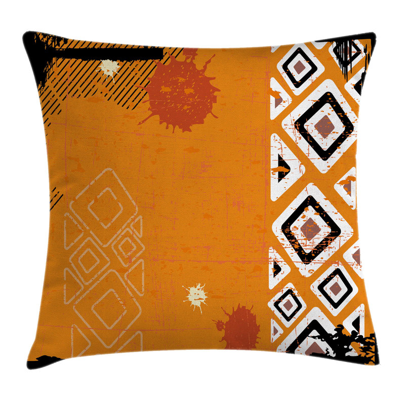 Ethnic African Design Cushion Pillow Cover, 16" x 16"