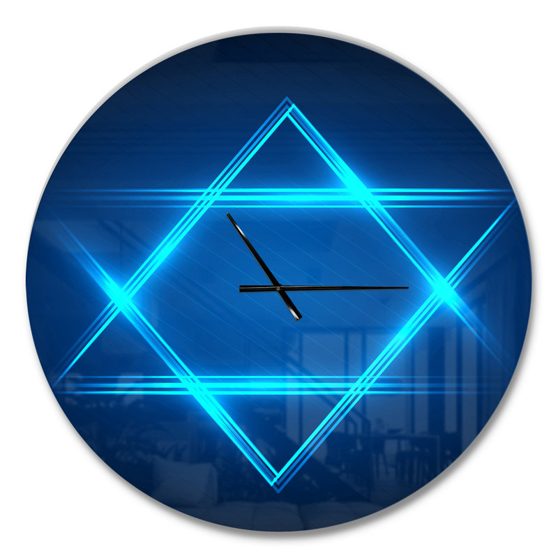 Horloge murale Neon Star of David, Grand