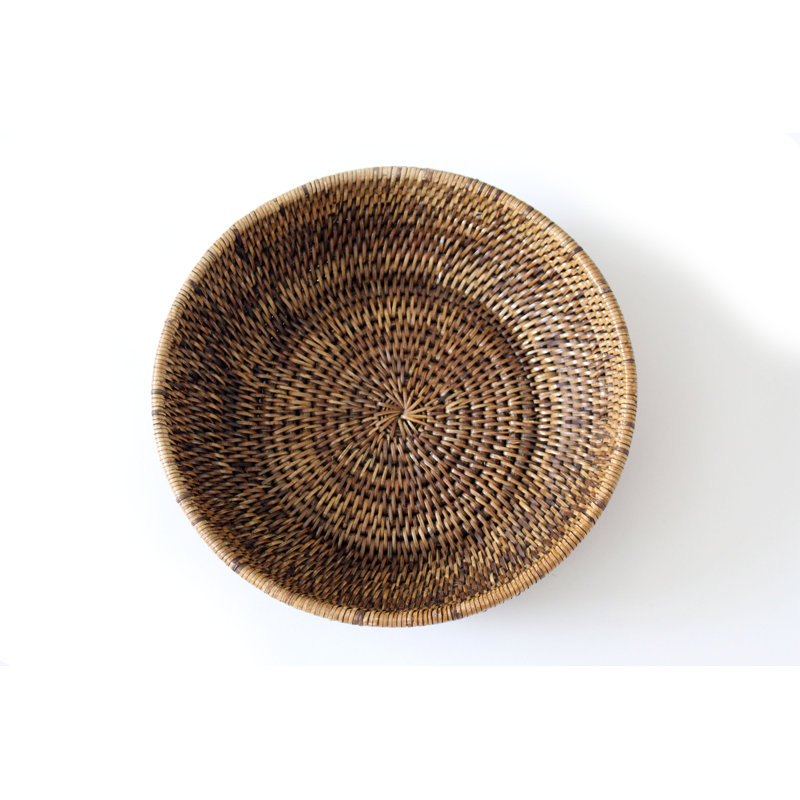 Handmade Rattan Decorative Bowl, Antique Brown