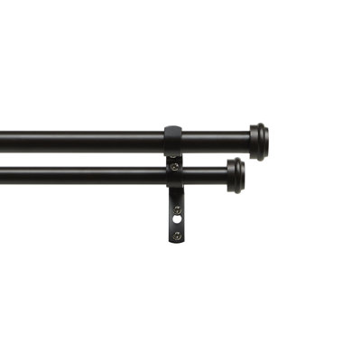Cheviot Exclusive Home Topper Double Curtain Rod and Finial Set, Adjustable