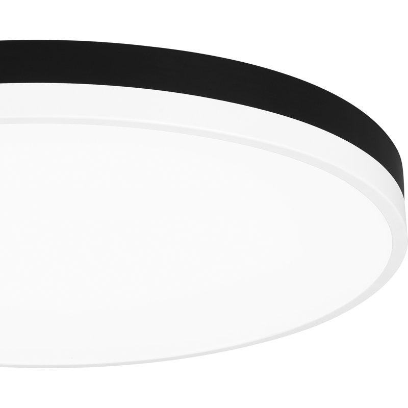 Acrylic LED Flush Mount, Matte Black/White