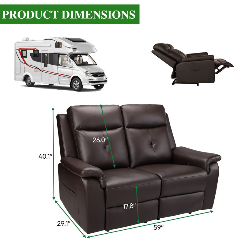 Faux Leather Home Theater Seating, Brown