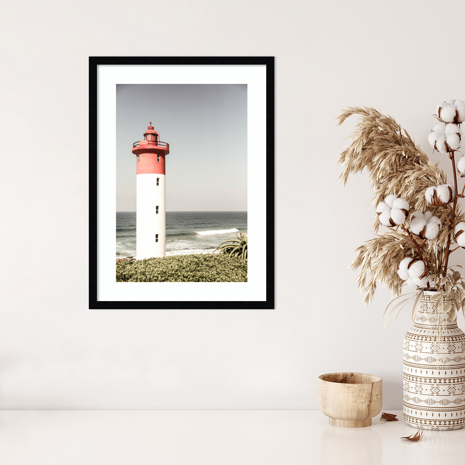 Daisey "Oyster Box Lighthouse" Print, Black, 25" H x 19" W