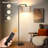 Arc Floor Lamp With Remote, Dimmable Farmhouse Standing Lamp, 3 Color Temperatures, Rattan & Fabric Shade, 350° Rotatable, 65" Tall For Living Room, Bedroom, Reading