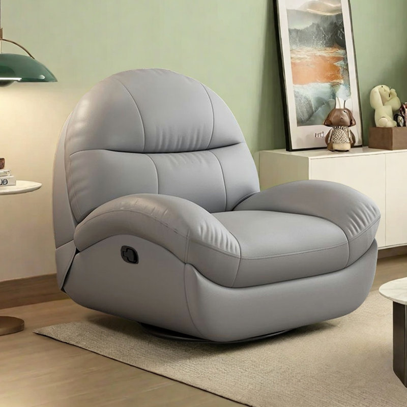 Fauteuil inclinable multifonctionnel en similicuir, Gris clair