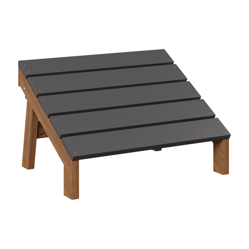 Mayhew Outdoor Ottoman, Smoke Gray Top/Antique Mahogany Base