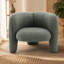 Fauteuil d'appoint en tweed vert Pemba