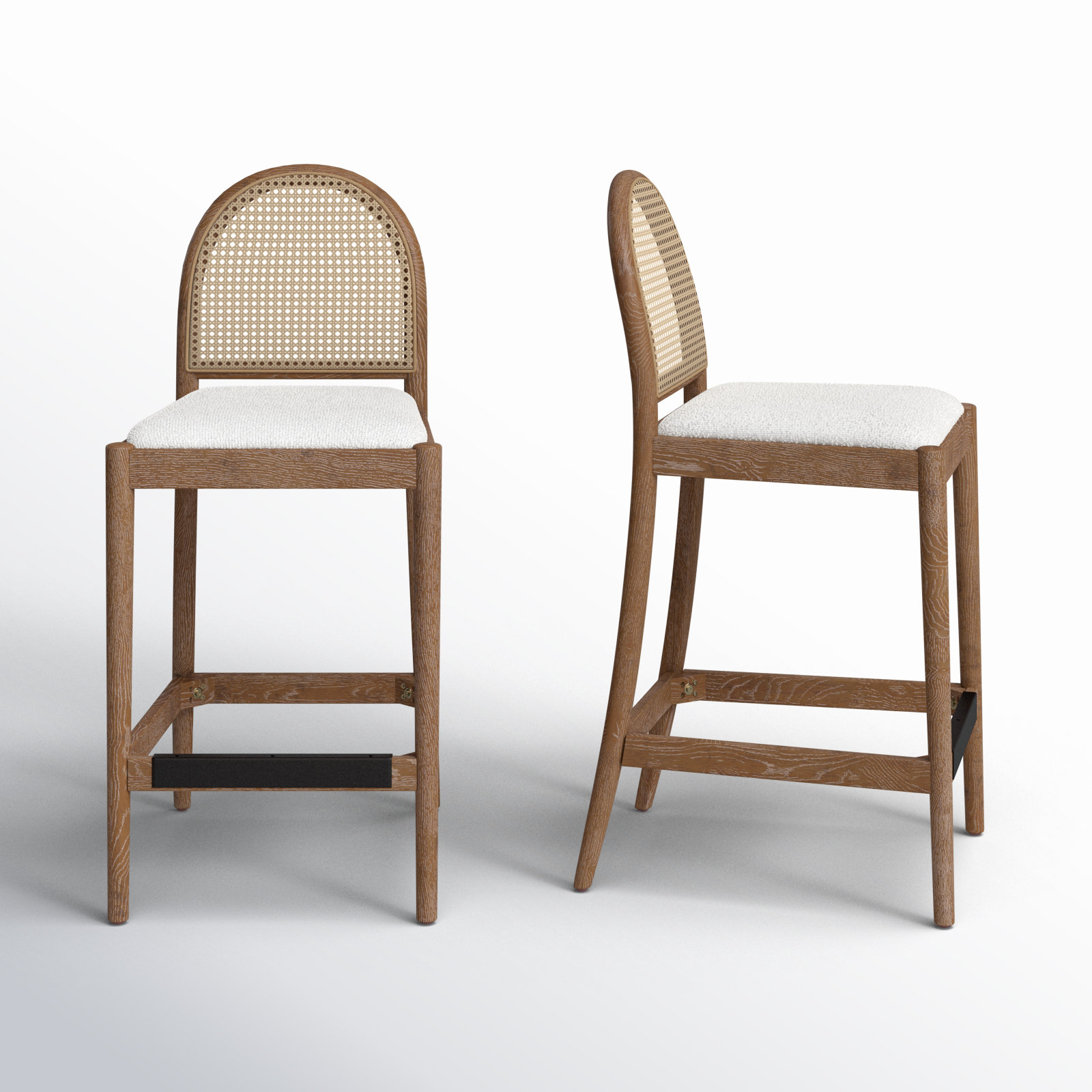 Cossette 27" Bar Stool, Ivory Boucle