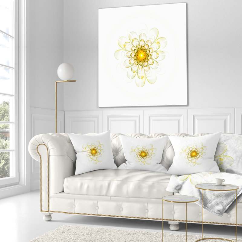 Oreiller en fleur d’art digitale floral, 16 po x 1 po, Coussin décoratif