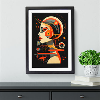 Pisces Zodiac Constructivism - Single Picture Frame Print on Wood