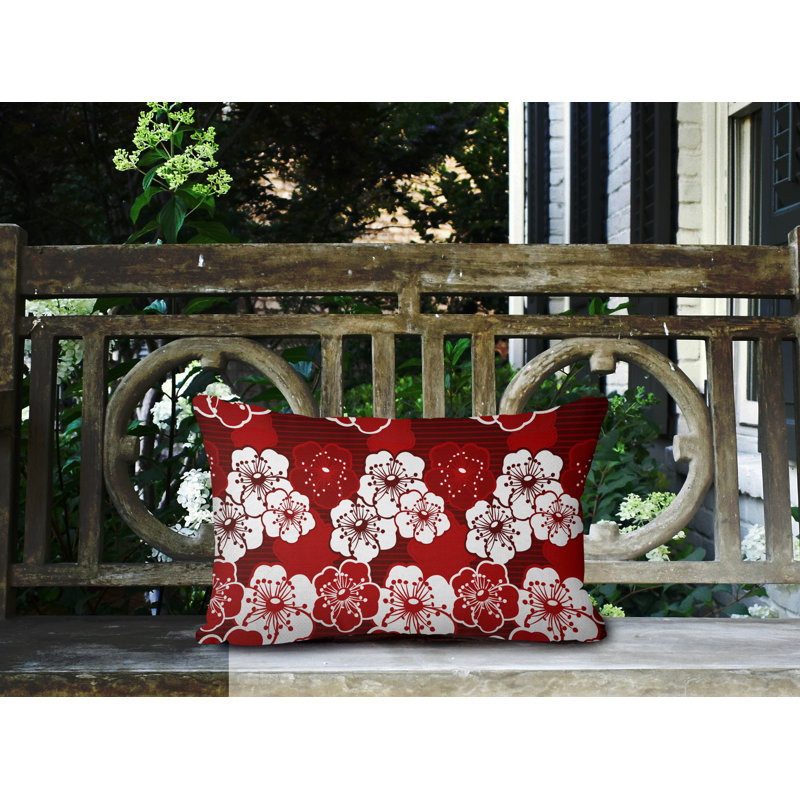 Gale Outdoor Reversible Throw Pillow, Red
