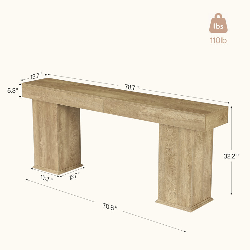 78.7-Inch Fluted Console Table