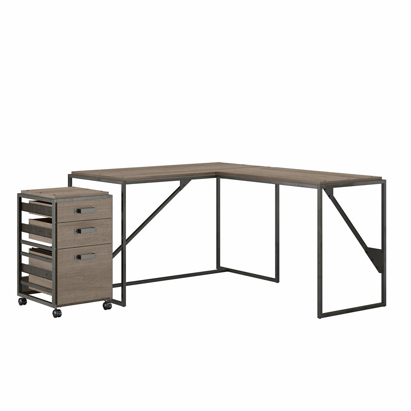 Patankar 3 Piece Computer Desk Office Set, Restored Grey