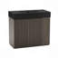 Meuble-lavabo sur pied en chêne fumé de 36 po avec lavabo, grand meuble-lavabo autoportant pour salle de bain moderne, lavabo en quartz sans drain ni robinet-126230319