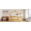 Lit double en bois avec lit gigogne simple-77484201