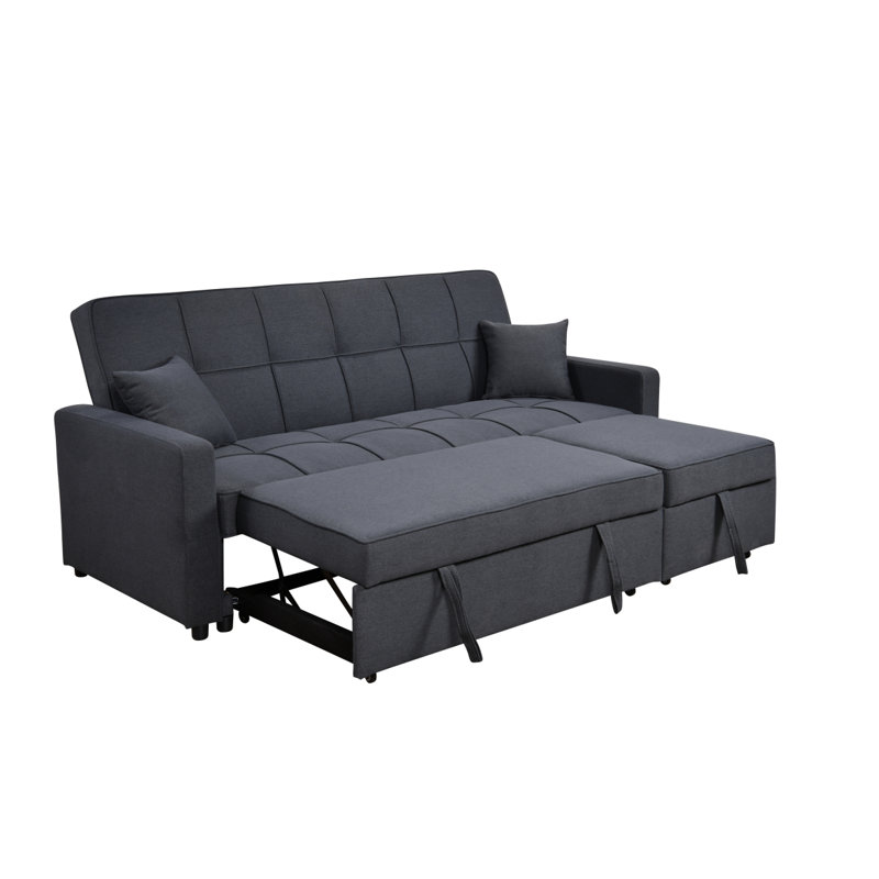Canapé-lit surdimensionné de 83 po avec dossier escamotable et dossier ajustable Boneless, Gris foncé