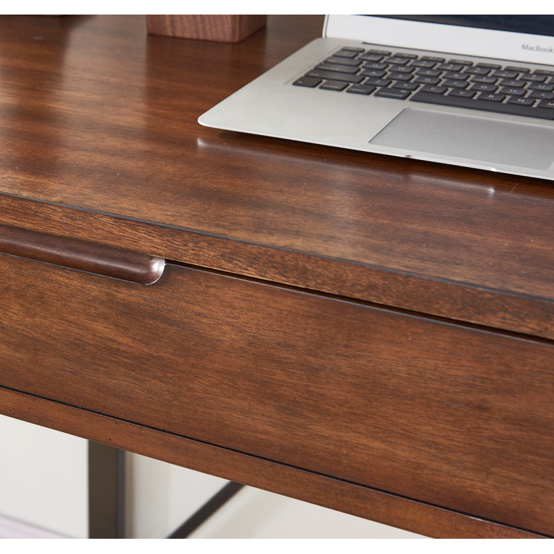 Lalma Adjustable Metal Base Writing Desk with Power Outlet