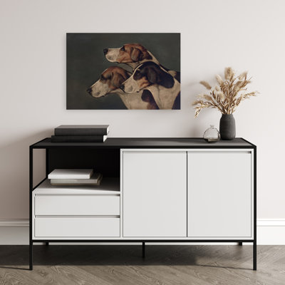 Noble Hound Profiles Classic Elegant Vintage Dog Portrait Wall Art Print by Mathieu - Wrapped Canvas Print