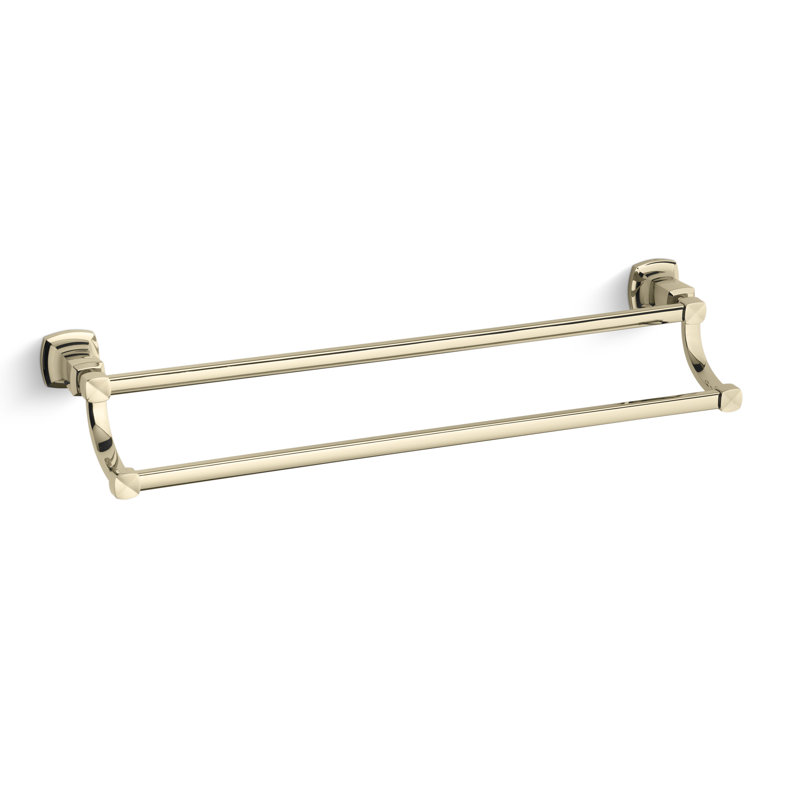 Margaux® Double 24" Wall Mounted Towel Bar, Vibrant French Gold