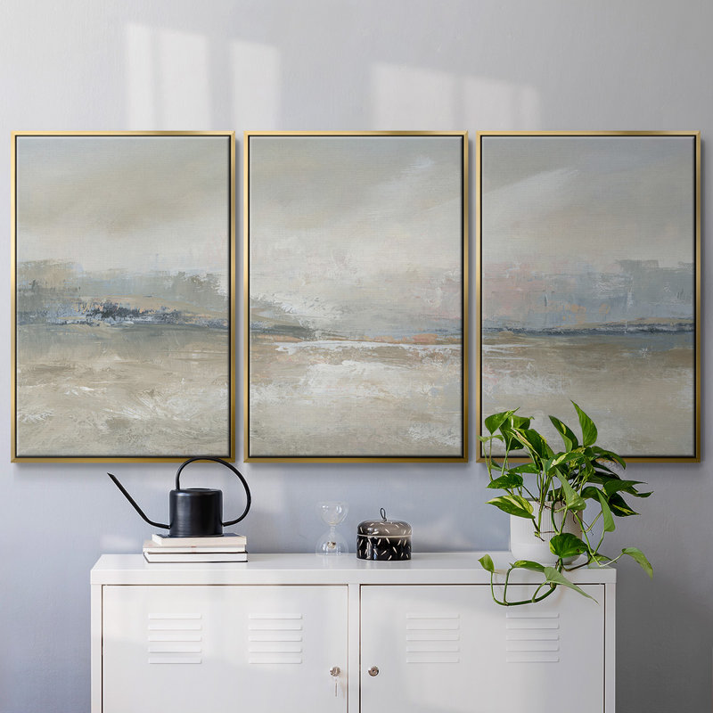 Horizon Haze - Multi Piece Framed Canvas-47276C, Gold Framed, 40" H x 78" W x 2" D