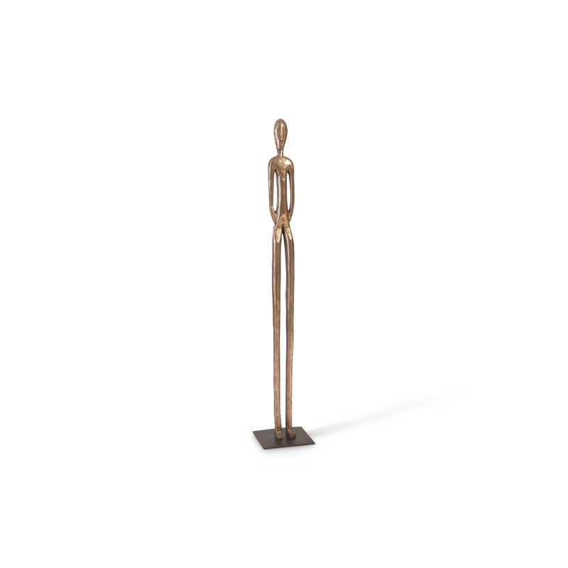 Modern Polished Bronze Bulol Sculpture, 48.5" Tall