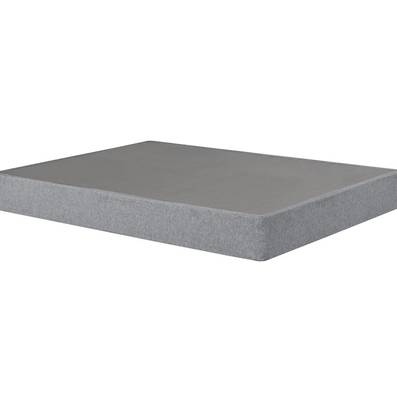 Gris 9 po Base de matelas pliable en métal, sommier tapissier avec revêtement amovible, acier et housse de soutien pour l'aménagement de l'espace de la chambre à coucher