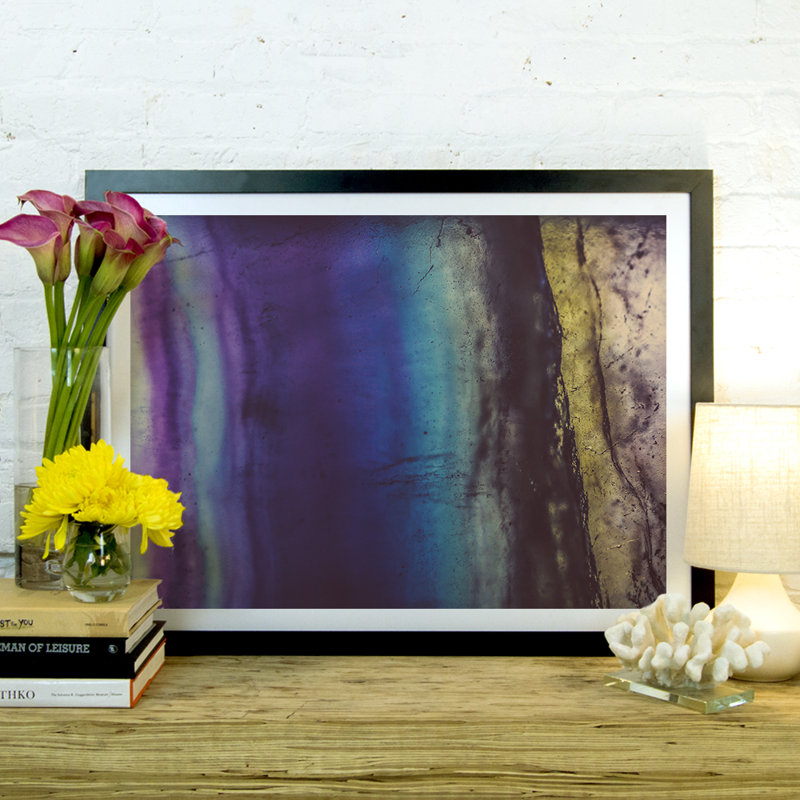 « blue mauve fluorite », impression, H 16 po x l 24 po x P 1 po, Papier encadré noir
