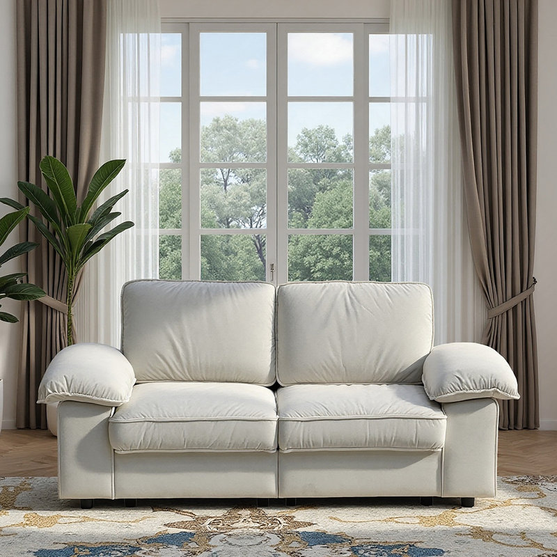 Canapé de rangement compact avec compartiments cachés, idéal pour les petits espaces de vie et les maisons contemporaines, confortable pour se détendre et recevoir