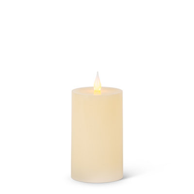 Flameless Wax Flat Top Pillar Candle, 3"x5"