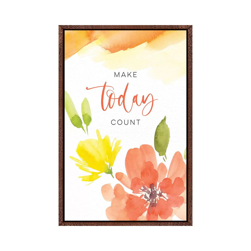 Make Today Count by Stephanie Ryan - Painting on Canvas, Classic Brown Wood Floater Framed, 66.04cm H x 45.72cm W x 3.81cm D