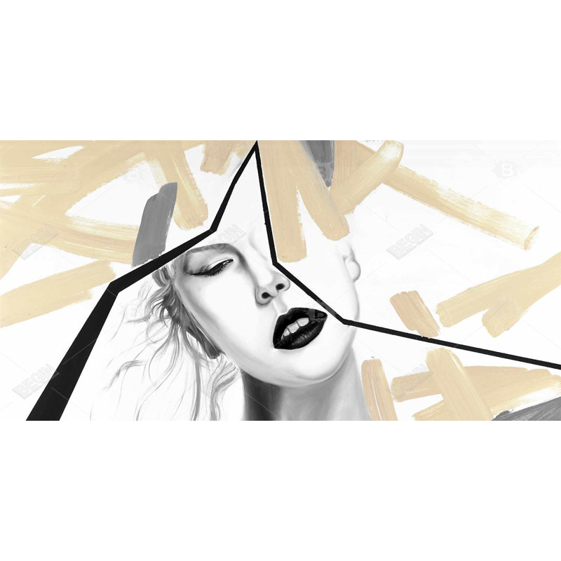 Divided woman - 15.75"x31.50" Desk mat