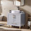 Meuble-lavabo simple 28 po blanc moderne