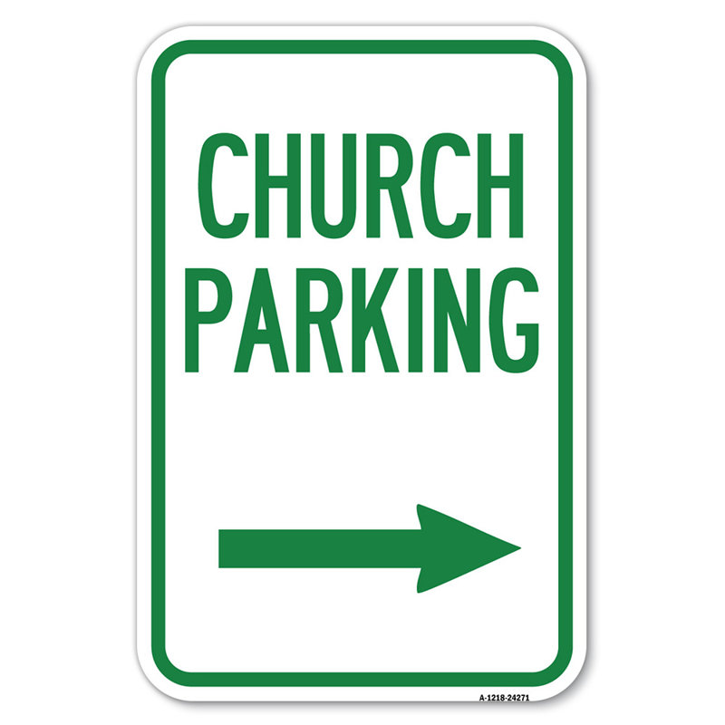 Church Church (avec flèche à droite) / 24271, H 18 po x l 12 po x P 1 po