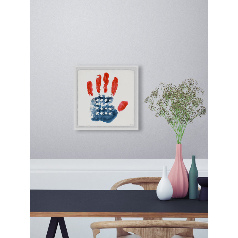 Impression encadrée « American Flag handprint », H 12 po x l 12 po x P 1,5 po