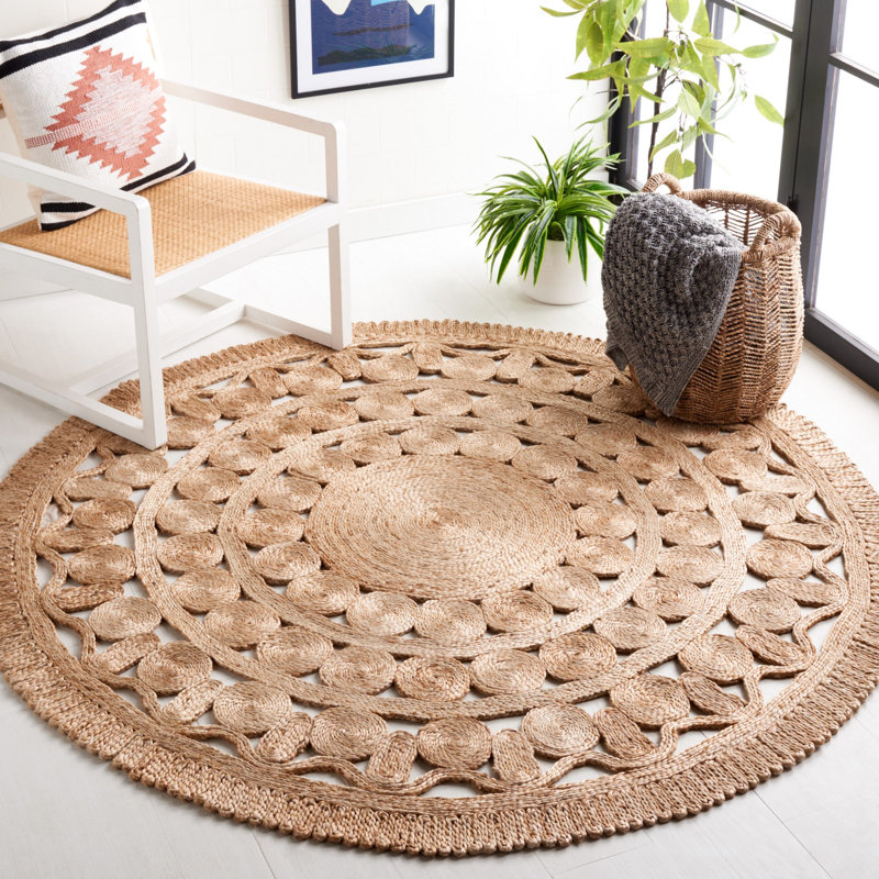 Tapis naturel en fibre naturelle 174, Rond 6 pi