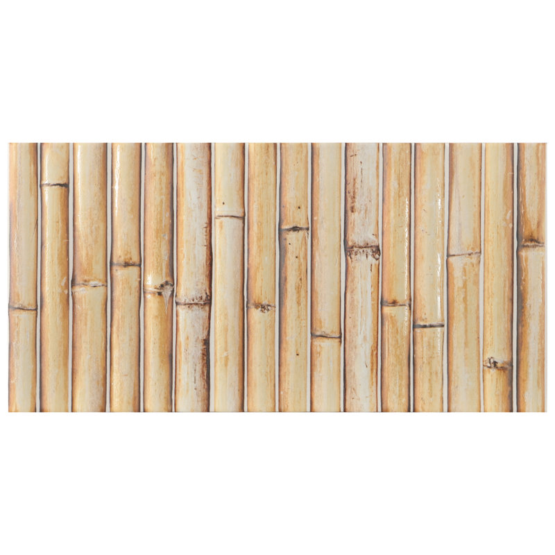 Bamboo 5.88'' W x 11.88'' L Tile, Tiki Cream