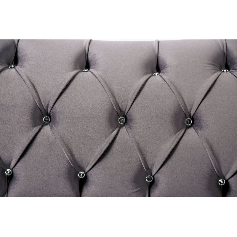 Canapé Beiler, 100% polyester gris